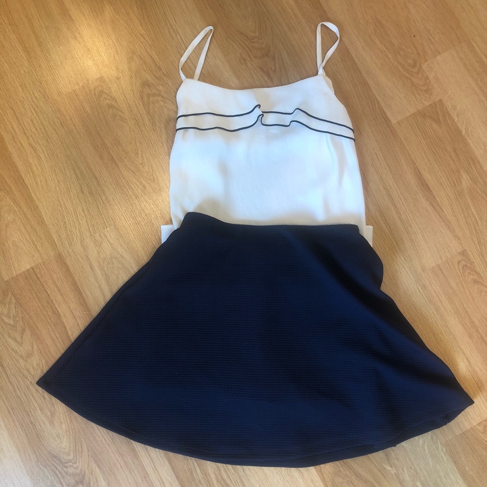 Nautica navy blue textured skirt with shorts